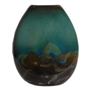 1990s Signed Art Glass Vase "After the Storm"