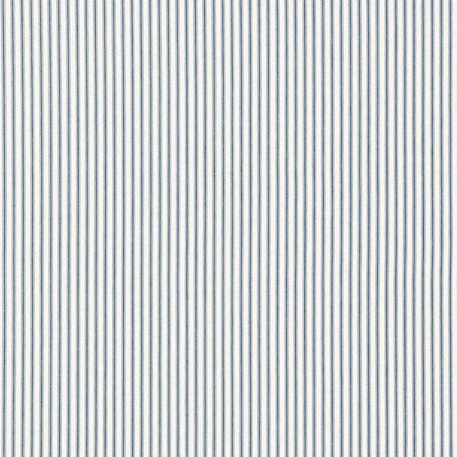 Schumacher Wellfleet Ticking Stripe Fabric in Ocean For Sale