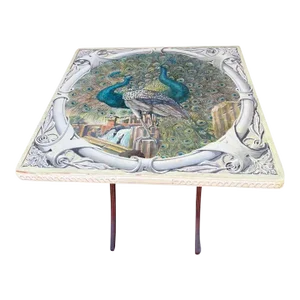 Late 20th Century Vintage Folding Side Table Signed Robert L. Tolar