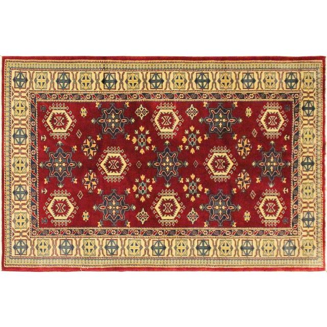 Vintage Shirwan Red/Gold Wool Rug - 3'9''x5'6'' For Sale - Image 9 of 11