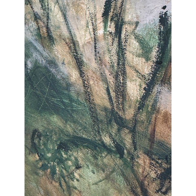 This painting is about growth. Growing despite the challenges you face. Unexpected flowers growing in a dark empty field....