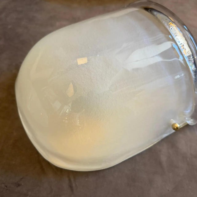 Brass 1990s Mid-Century Modern Barovier Style Murano Glass and Brass Wall Sconces For Sale - Image 8 of 18
