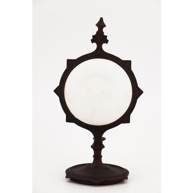 French Exquisite Cast Iron Chamberstick With Porcelain Reflector, French, 19th Century For Sale - Image 3 of 17
