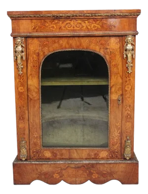 19th Century Walnut and Marquetry Pier Cabinet, 1860s