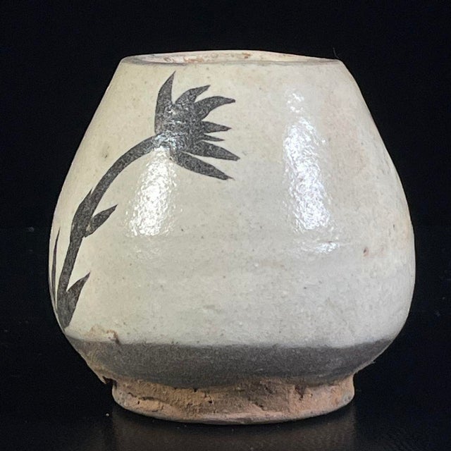Ceramic Vintage Folk Pottery Bird Feeder Jar – Slip-Painted Floral Motif, Rustic Earthenware For Sale - Image 7 of 9