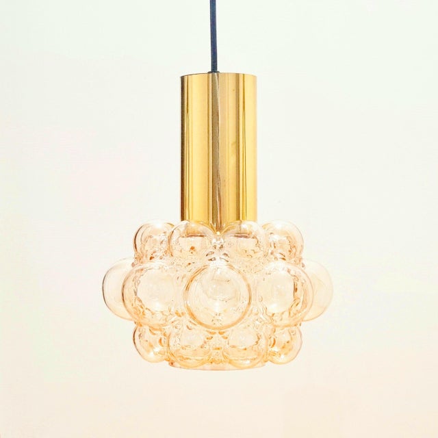 Stunning mid-century modern pendant light designed by Helena Tynell for Limburg, Germany's leading glasswork, renowned for...