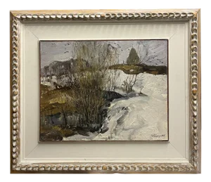 Leonid Vaichilia, Thawing, Oil on Cardboard, 1965