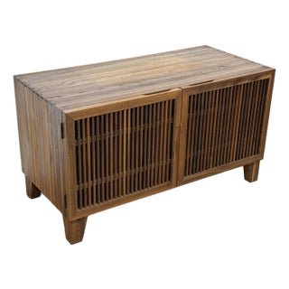 Crate & Barrel Marin Shiitake Media Cabinet For Sale