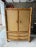 1990s Bamboo and Woven Rattan Curved Media Cabinet With Stone Top For Sale - Image 10 of 10