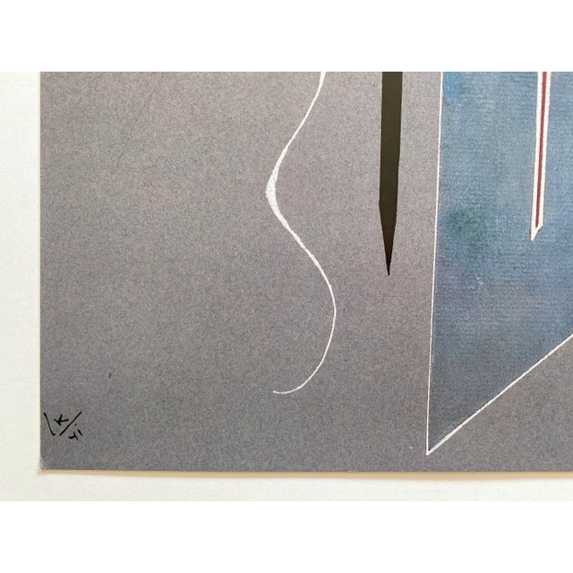 1980s Wassily Kandinsky Vintage 1980 Lithograph Print Modernist French Poster " Gris Sur Gris Clair " 1941 For Sale - Image 5 of 9