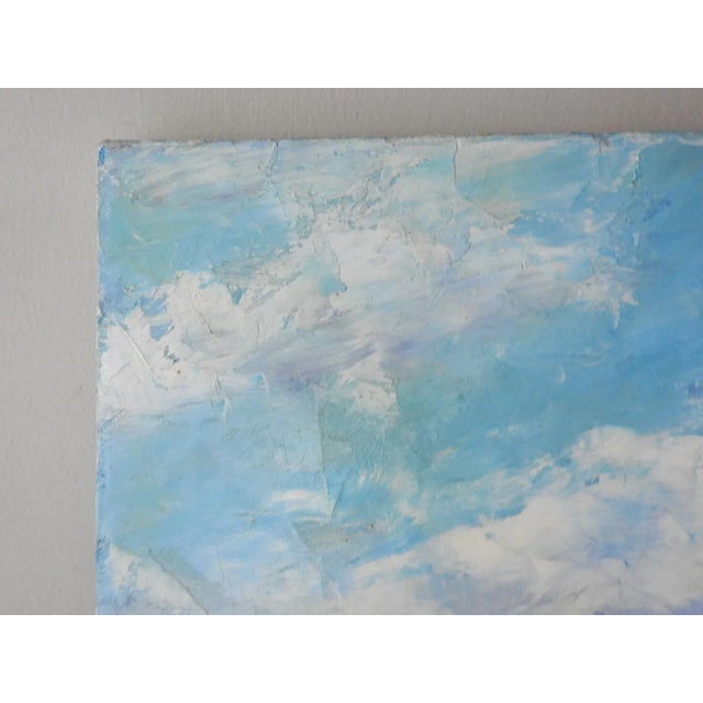 Textile Mid 20th Century Modernist Beach and Seascape Painting For Sale - Image 7 of 7