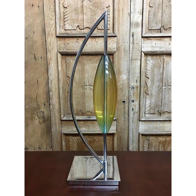 Modern Modernist Chrome and Lucite Sculptures - a Pair For Sale - Image 3 of 13