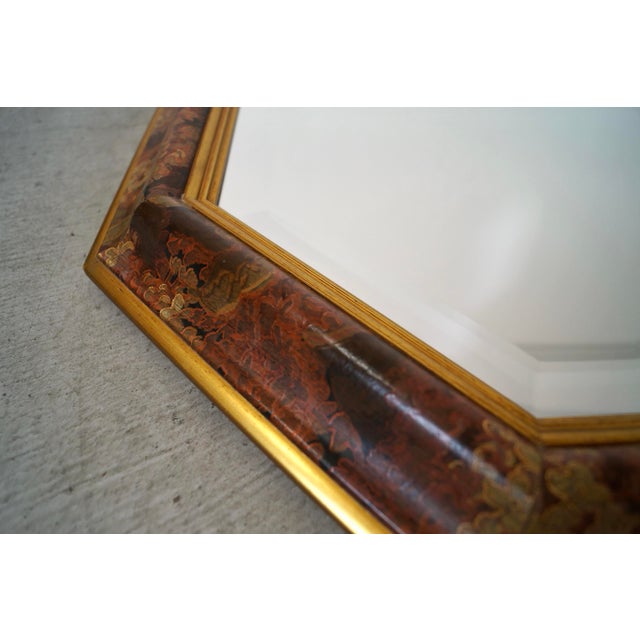 Wood 1970’s Hollywood Regency Ethan Allen Gilded Beveled Mirror For Sale - Image 7 of 12
