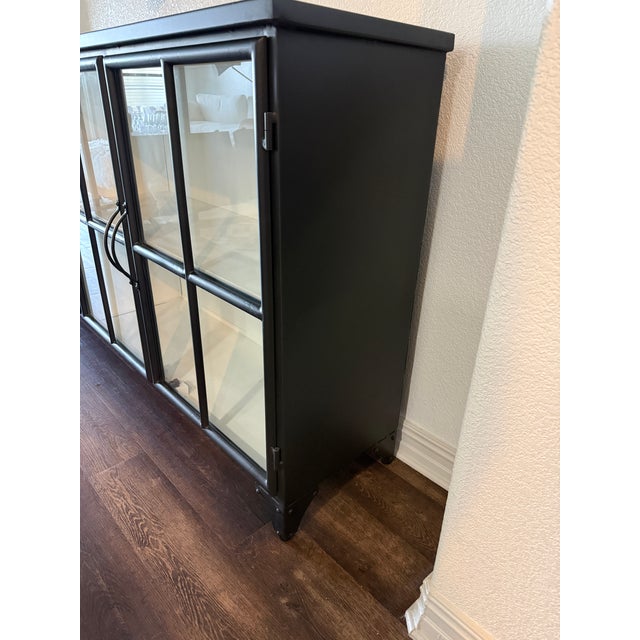 Contemporary Lulu and Georgia "Marjorie" Glass-Front Metal Curio Sideboard For Sale - Image 9 of 14