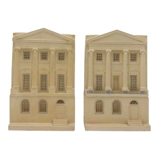 Pair Vintage Timothy Richards Lichfield House Architectural Bookends For Sale