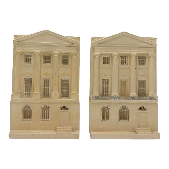 Pair Vintage Timothy Richards Lichfield House Architectural Bookends For Sale