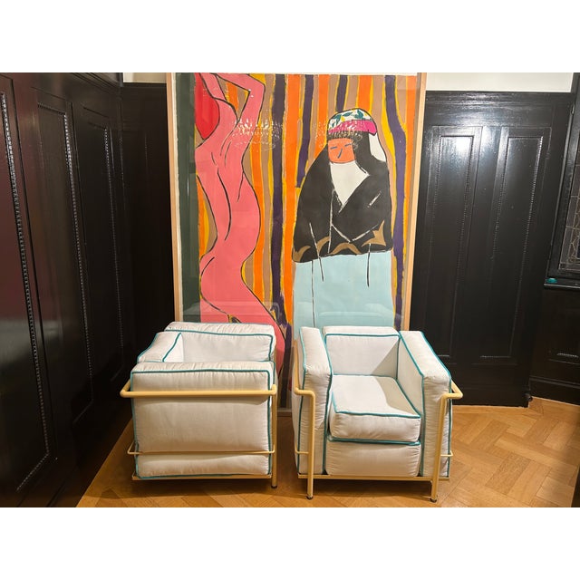 Bauhaus LC2 Lounge Chairs by Le Corbusier for Cassina, 1980s, Set of 2 For Sale - Image 3 of 18