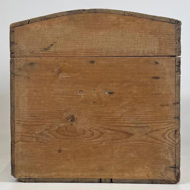 2000 - 2009 19th Century English Rustic Pine Dome-Top Storage Trunk For Sale - Image 5 of 12
