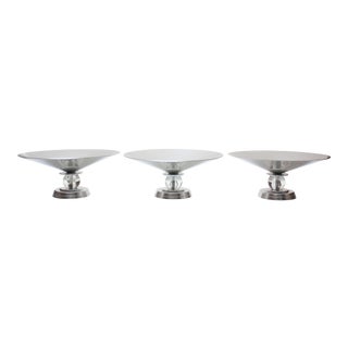 Deco Aluminum 'Stratford' Compotes by Lurelle Guild for Kensington - Set of 3 For Sale