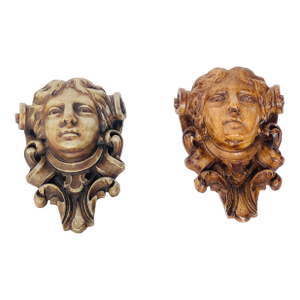 Near Pair of Vintage Figural Wall Brackets