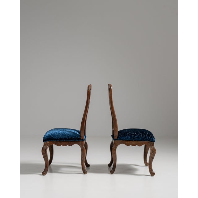 Pair of 19th Century French Chestnut Brown Louis XV Oak Chairs with Upholstered Seats For Sale - Image 10 of 15