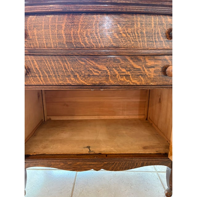 Grandmillennial Antique Tiger Oak Wood Cabinet Dresser W/ Removable Towel Bar For Sale - Image 13 of 13