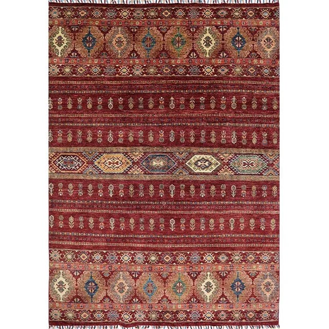 Textile Handwoven Turkeman Style Area Rug 5'10"×8'1" For Sale - Image 7 of 13