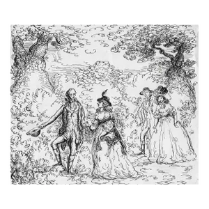 Antique Harold Hope Read English Garden Scene