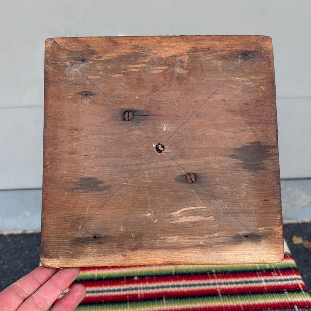 A Neat Antique Painted Pine and Carved Plant Stand or Pedestal Circa 1900 For Sale - Image 11 of 12