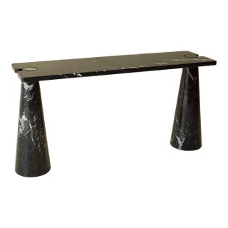 Angelo Mangiarotti "Eros" Black Marble Console Table, 1970s For Sale