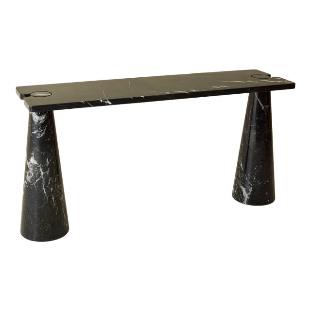 Angelo Mangiarotti "Eros" Black Marble Console Table, 1970s For Sale