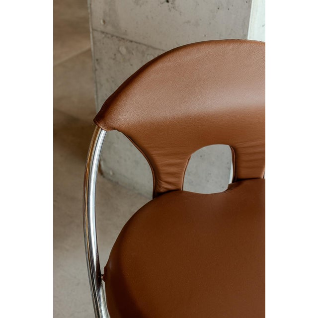 Animal Skin Italian Leather Chair For Sale - Image 7 of 8