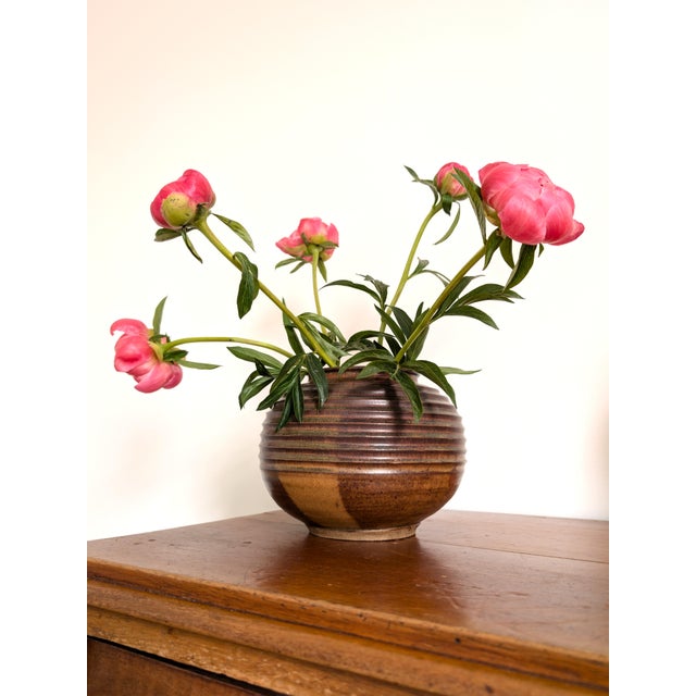 Vintage Brutalist Ceramic Globe Vase, 1960s For Sale - Image 4 of 15