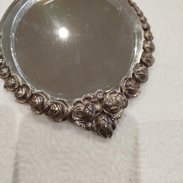 Vintage Silver Mirror, 1930s For Sale - Image 3 of 9