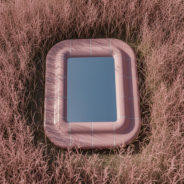 Glass Lolita Mirror in Blush Pink by Tilecito For Sale - Image 7 of 9