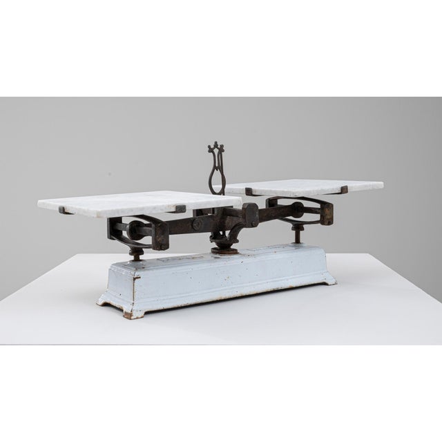 19th Century 19th Century French Iron & Marble Scale For Sale - Image 5 of 18