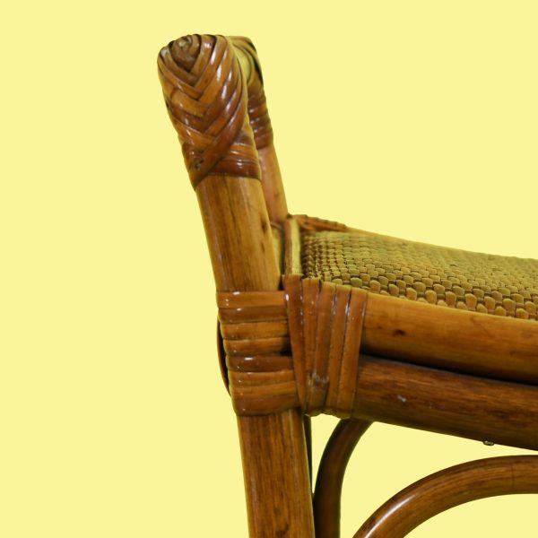 Late 20th Century Late 20th Century Small Rattan Wing Bench For Sale - Image 5 of 5