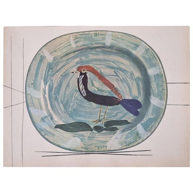 Paper Print Depicting Pablo Picasso Vallauris Plate with Bird from Albert Skira, Mid-20th Century For Sale - Image 7 of 7