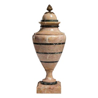 19th Century France Pink Marble Urns For Sale
