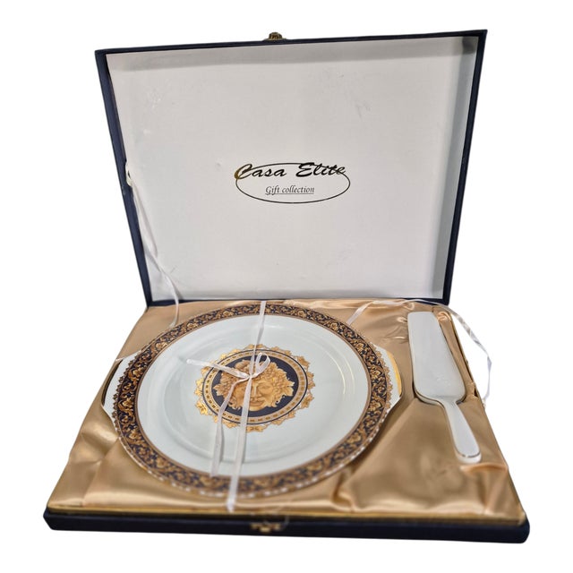 Late 20th Century Bacchus T. Limoges France Cake Plate & Spatula Milano Collection For Sale - Image 9 of 9