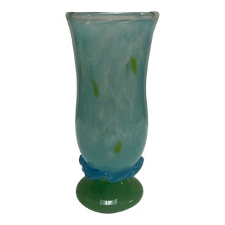 1990s Art Glass Flower Vase by Arien For Sale