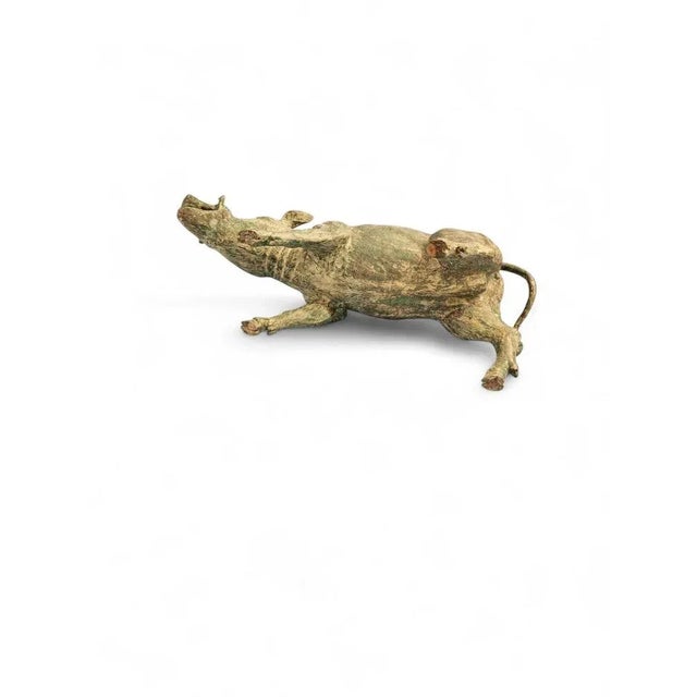Metal Mid-Century Modern Spanish Bronze Wild Boar Sculpture, 1950s For Sale - Image 7 of 10