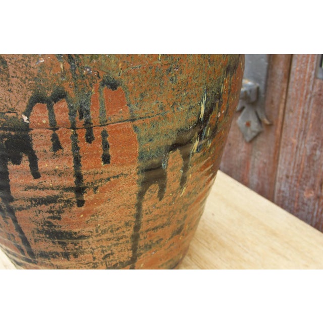 19th Century Antique Chinese Celadon Wine Earthenware Jar For Sale - Image 10 of 12