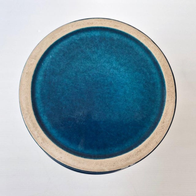 Vintage German Vase in Blue Ceramic by Cari Zalloni for Steuler, 1960s For Sale - Image 4 of 8