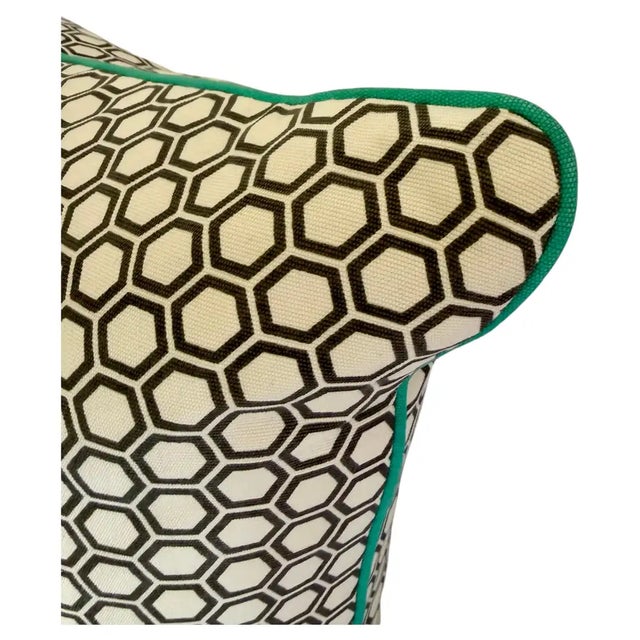 Vintage First‑Line Jonathan Adler Honeycomb Hexagon Geometric Pillow Euro Sham For Sale In Philadelphia - Image 6 of 10