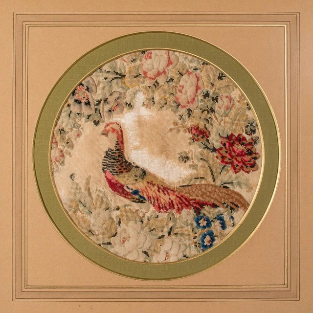 1870s Victorian Antique English Framed Needlepoint Scene, Stump Work Tapestry Panel For Sale - Image 4 of 8