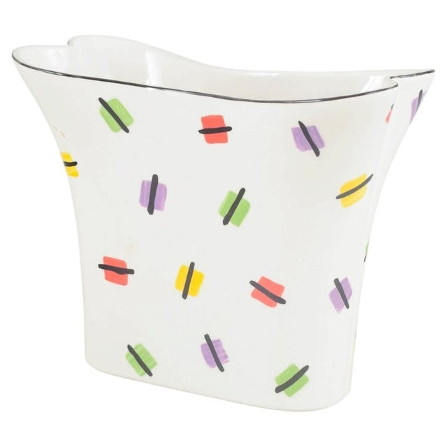 1980s Faience Vase with Abstract Pattern by Pia Rönndahl for Gustavsberg, 1980s For Sale - Image 5 of 5