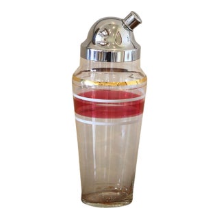 Very Clean, Large, 1940s Glass Cocktail Shaker For Sale