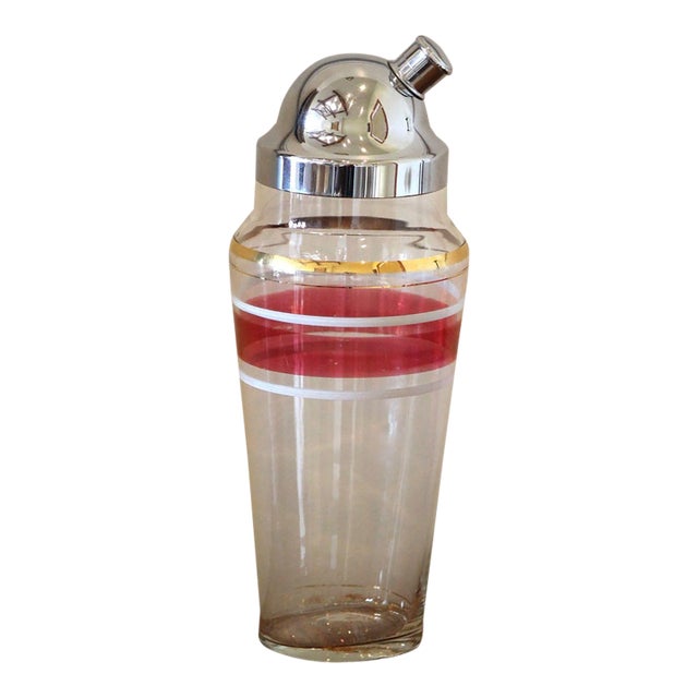 Very Clean, Large, 1940s Glass Cocktail Shaker For Sale