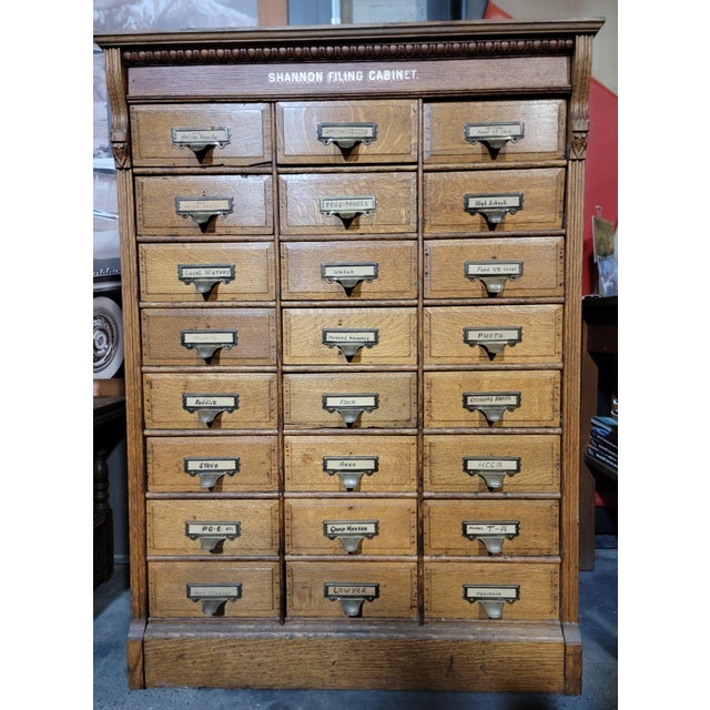 Antique Tiger Oak File Cabinet Circa. 1900 (24) Drawers For Sale - Image 11 of 11